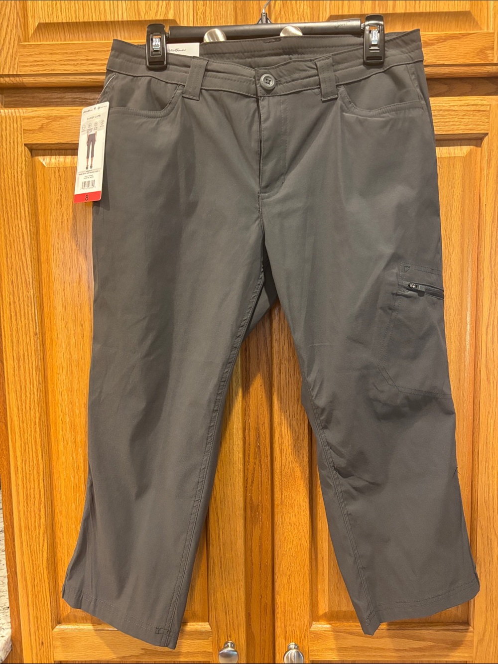 Eddie Bauer Charcoal Gray Cargo Pants-Size 8-